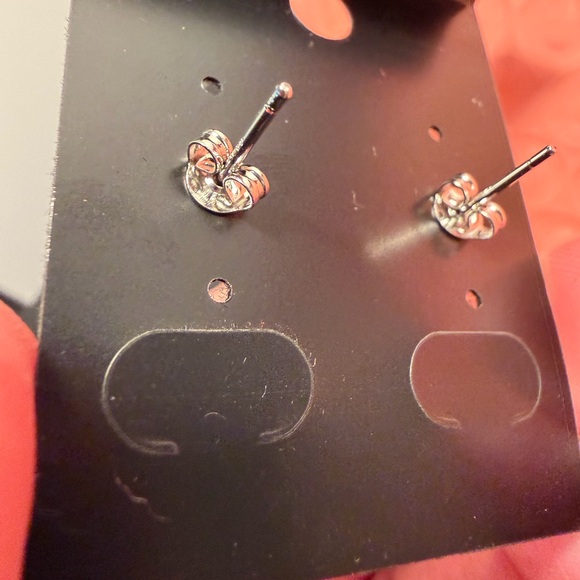 New White Moissanite Six-Prong stud  Earrings - Picture 9 of 11